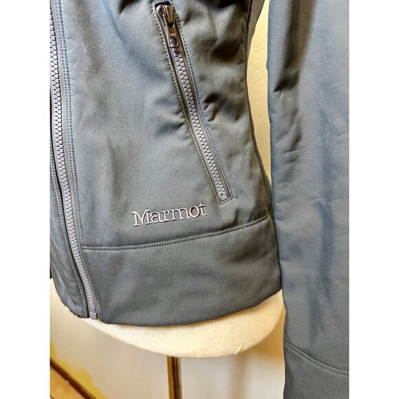 Marmot Softshell Jacket XS Gray Fleece Lined Zip Front Outdoor Hiking Activewear - Picture 7 of 10